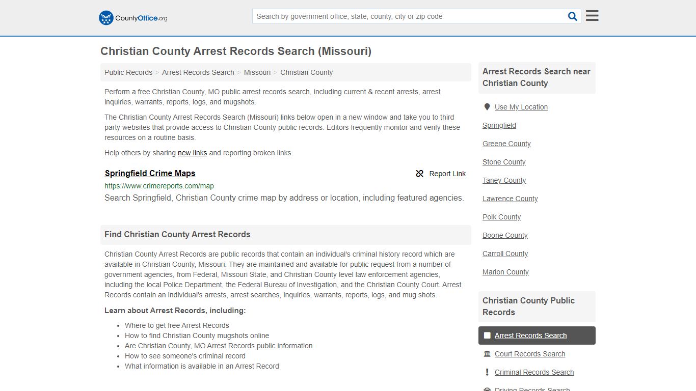 Arrest Records Search - Christian County, MO (Arrests & Mugshots)